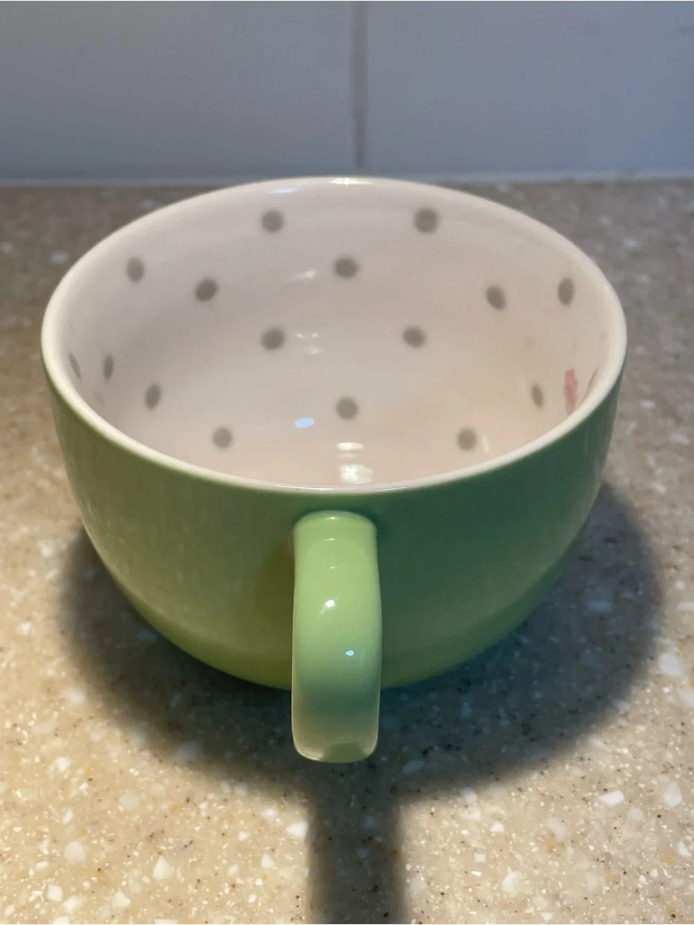 2005 Starbucks Pastel Green Polka Dot Mug
